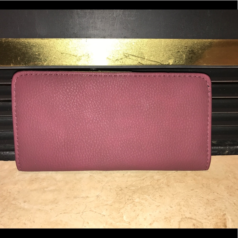 Slim, cranberry wallet